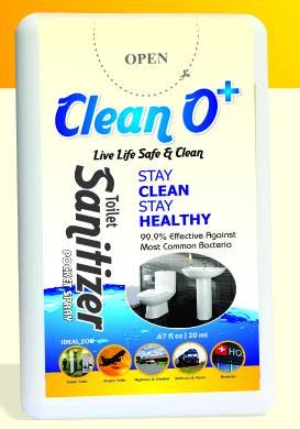 Clean O+ Toilet Sanitizer Liquid | 99.9% Effective Against Common Bacteria | 20ml